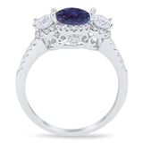 Three Stone Round Natural Stone Ring