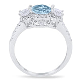 Three Stone Round Natural Stone Ring