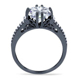 Round Natural Stone Solitaire Ring