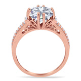 Round Natural Stone Solitaire Ring
