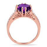 Round Natural Stone Solitaire Ring