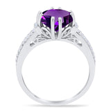 Round Natural Stone Solitaire Ring