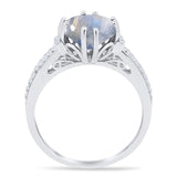 Round Natural Stone Solitaire Ring