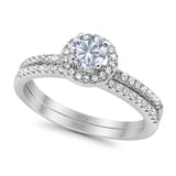 Two Piece Round Natural Stone Ring