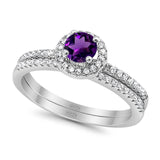 Two Piece Round Natural Stone Ring