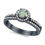 Two Piece Round Natural Stone Ring