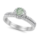 Two Piece Round Natural Stone Ring