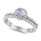 Two Piece Round Natural Stone Ring