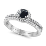 Two Piece Round Natural Stone Ring