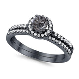 Two Piece Round Natural Stone Ring