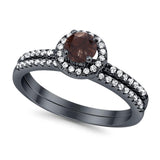 Two Piece Round Natural Stone Ring