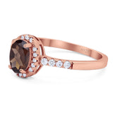 Art Deco Oval Natural Stone Wedding Ring