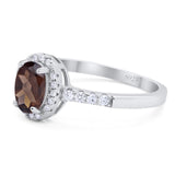 Art Deco Oval Natural Stone Wedding Ring
