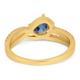 Oval Natural Stone Split Shank Ring