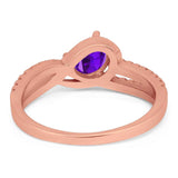 Oval Natural Stone Split Shank Ring