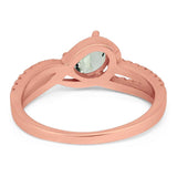 Oval Natural Stone Split Shank Ring