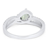 Oval Natural Stone Split Shank Ring