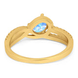 Oval Natural Stone Split Shank Ring