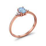 Vintage Style Oval Natural Stone Trillium Ring
