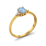 Vintage Style Oval Natural Stone Trillium Ring