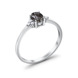 Vintage Style Oval Natural Stone Trillium Ring