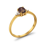 Vintage Style Oval Natural Stone Trillium Ring