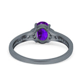 Art Deco Oval Natural Stone Wedding Ring