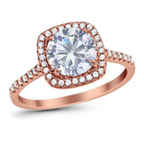 Art Deco Round Natural Stone Wedding Ring