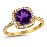 Art Deco Round Natural Stone Wedding Ring