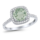 Art Deco Round Natural Stone Wedding Ring