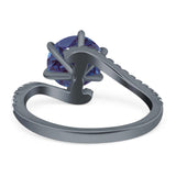 Art Deco Round Natural Stone Twisted Ring