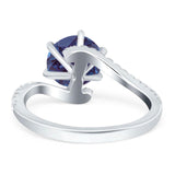Art Deco Round Natural Stone Twisted Ring