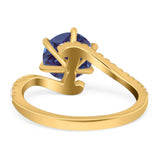 Art Deco Round Natural Stone Twisted Ring