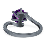 Art Deco Round Natural Stone Twisted Ring