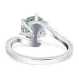 Art Deco Round Natural Stone Twisted Ring