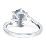 Art Deco Round Natural Stone Twisted Ring