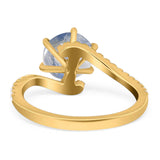 Art Deco Round Natural Stone Twisted Ring