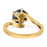 Art Deco Round Natural Stone Twisted Ring