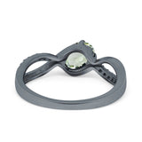  Oval Natural Stone Infinity Twisted Ring