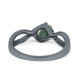  Oval Natural Stone Infinity Twisted Ring