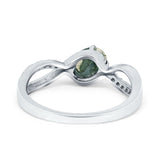  Oval Natural Stone Infinity Twisted Ring