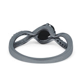  Oval Natural Stone Infinity Twisted Ring