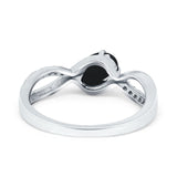  Oval Natural Stone Infinity Twisted Ring