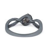  Oval Natural Stone Infinity Twisted Ring