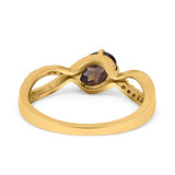  Oval Natural Stone Infinity Twisted Ring