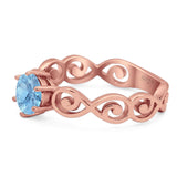 Round Natural Stone Solitaire Ring