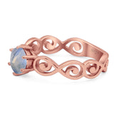 Round Natural Stone Solitaire Ring