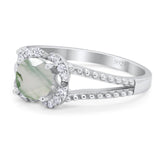 Art Deco Round Natural Stone Floral Ring
