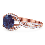 Round Natural Stone Twisted Ring