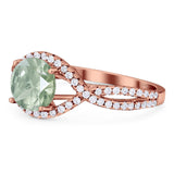 Round Natural Stone Twisted Ring
